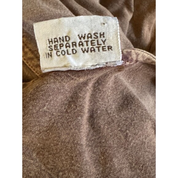 VTG Embroidered Maxi Dress  Free Size Button Front Rayon Tie Fringe Boho Cottage - Picture 13 of 13